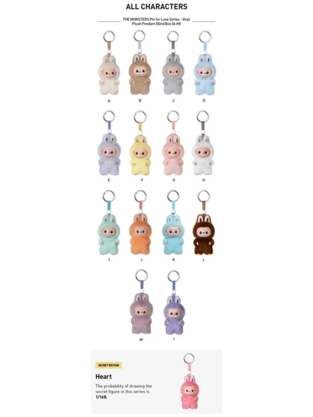 Pop Mart THE MONSTERS (Labubu) Pin for Love Series-Vinyl Plush Pendant Blind Box - Picture 2 of 4